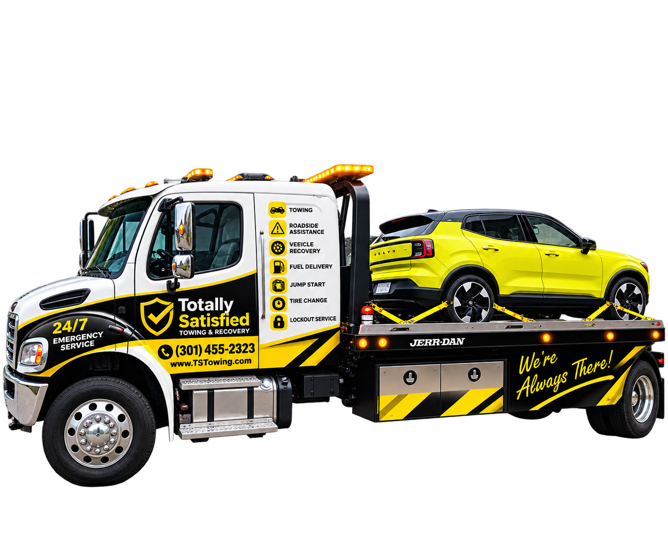 Professional flatbed towing truck